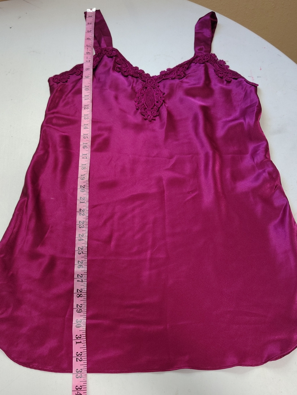 Vintage Alexandra Nicole Embroidered Floral Satin Slip Nightgown Dress 80s Sexy - Picture 10 of 12
